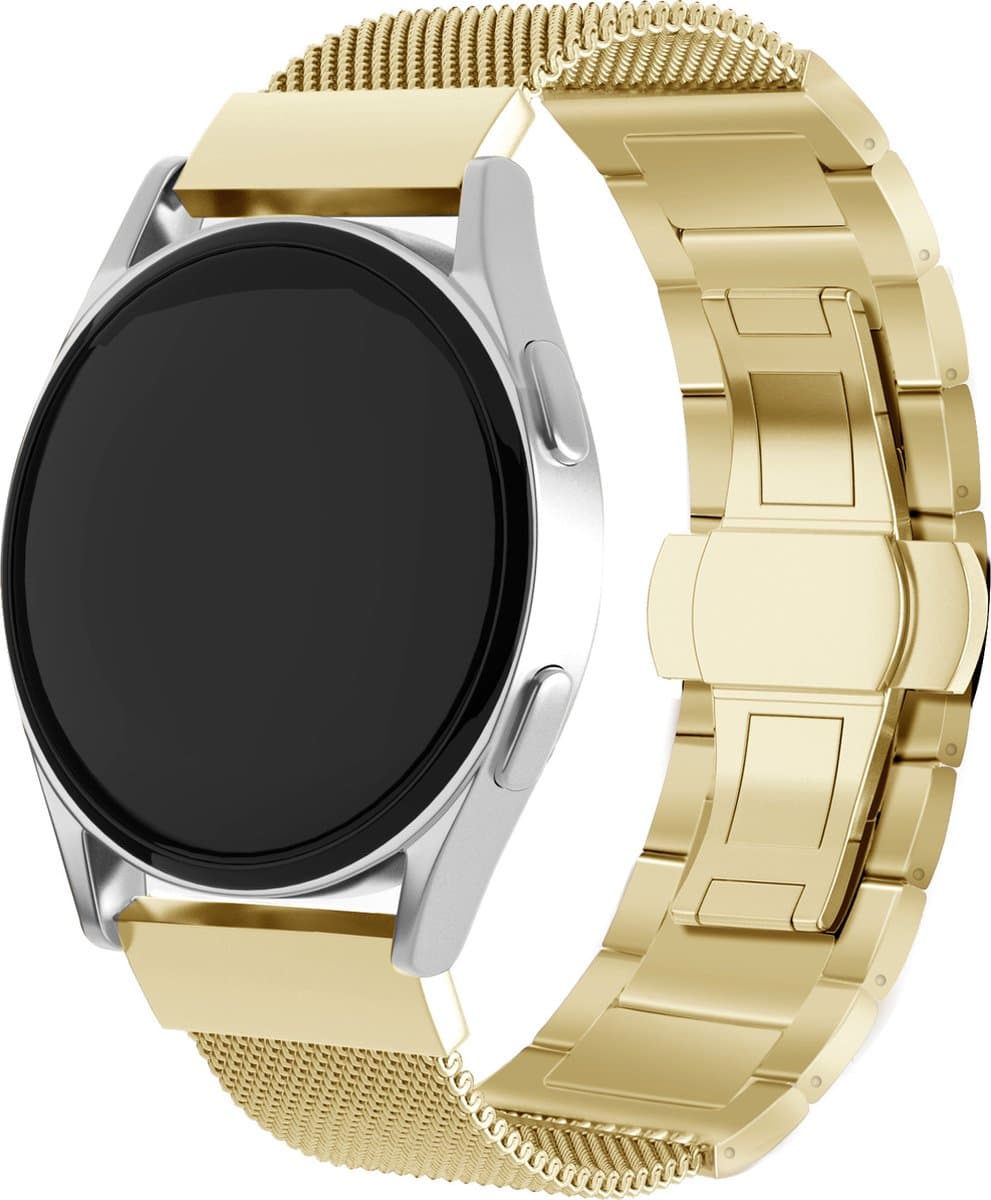 Luxe stalen / Milanese horlogeband - geschikt voor Samsung Galaxy Watch 3 45mm / Galaxy Watch 1 46mm / Gear S3 Classic & Frontier - goud