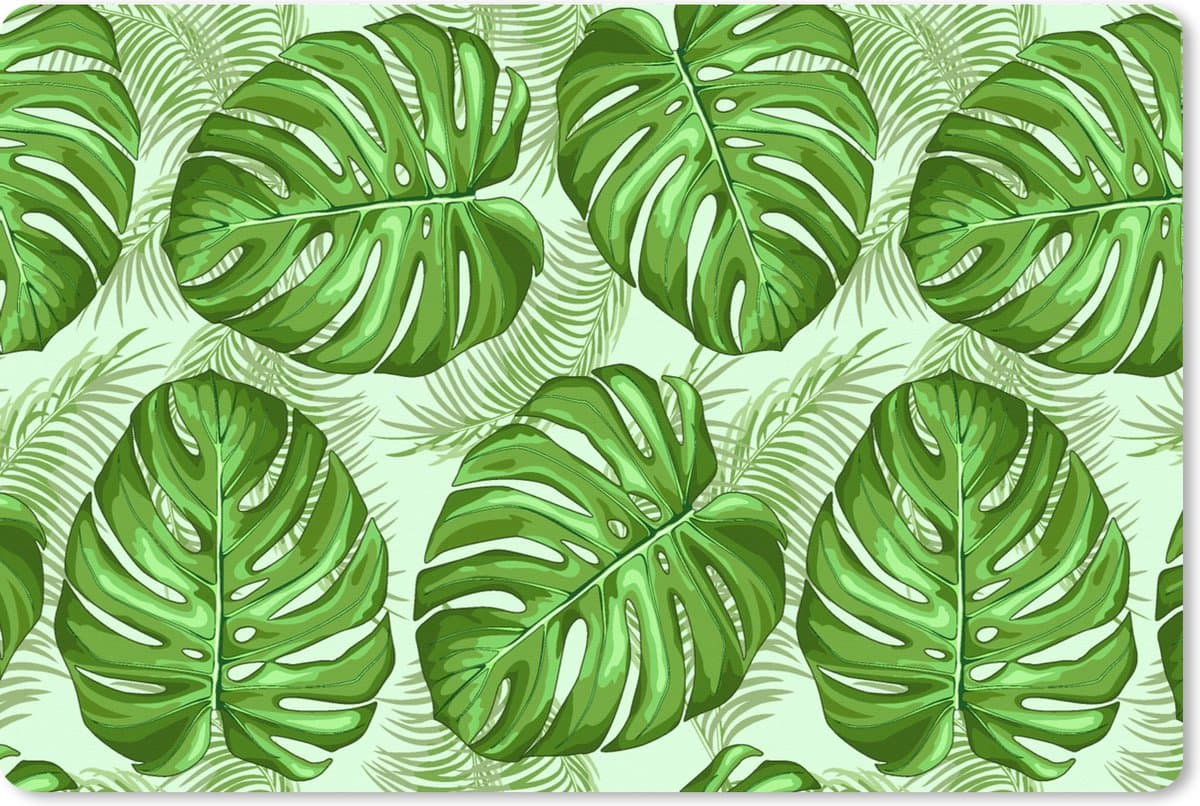 Muismat XXL 90x60 cm - Bureau onderlegger - Bureau mat Monstera - Palmblad - Patronen - Bureaumat - Gaming mousepad xl - Bureaulegger groot - Computer deskmat