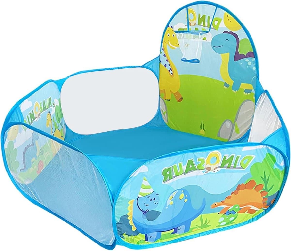 Ballenbad Speelhuis - Opvouwbaar Speelhuis - Actief Spel - Met Basketbalring - 60x40x120CM - Blauw