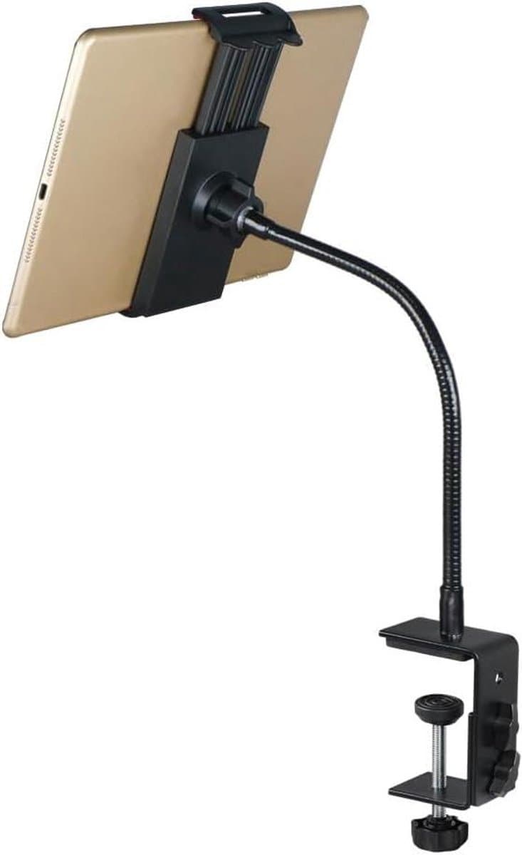 Tablet Standaard - Telefoon Houder - Video Kijken - Flexibele Metalen Arm - 300 mm - Zwart