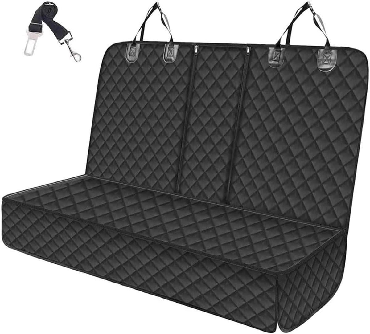 Hondenautostoelhoes - Autohoes Hond Achterbank - Reizen met Huisdier - Waterdicht Krasbestendig - 52 x 20 x 10 cm - Zwart