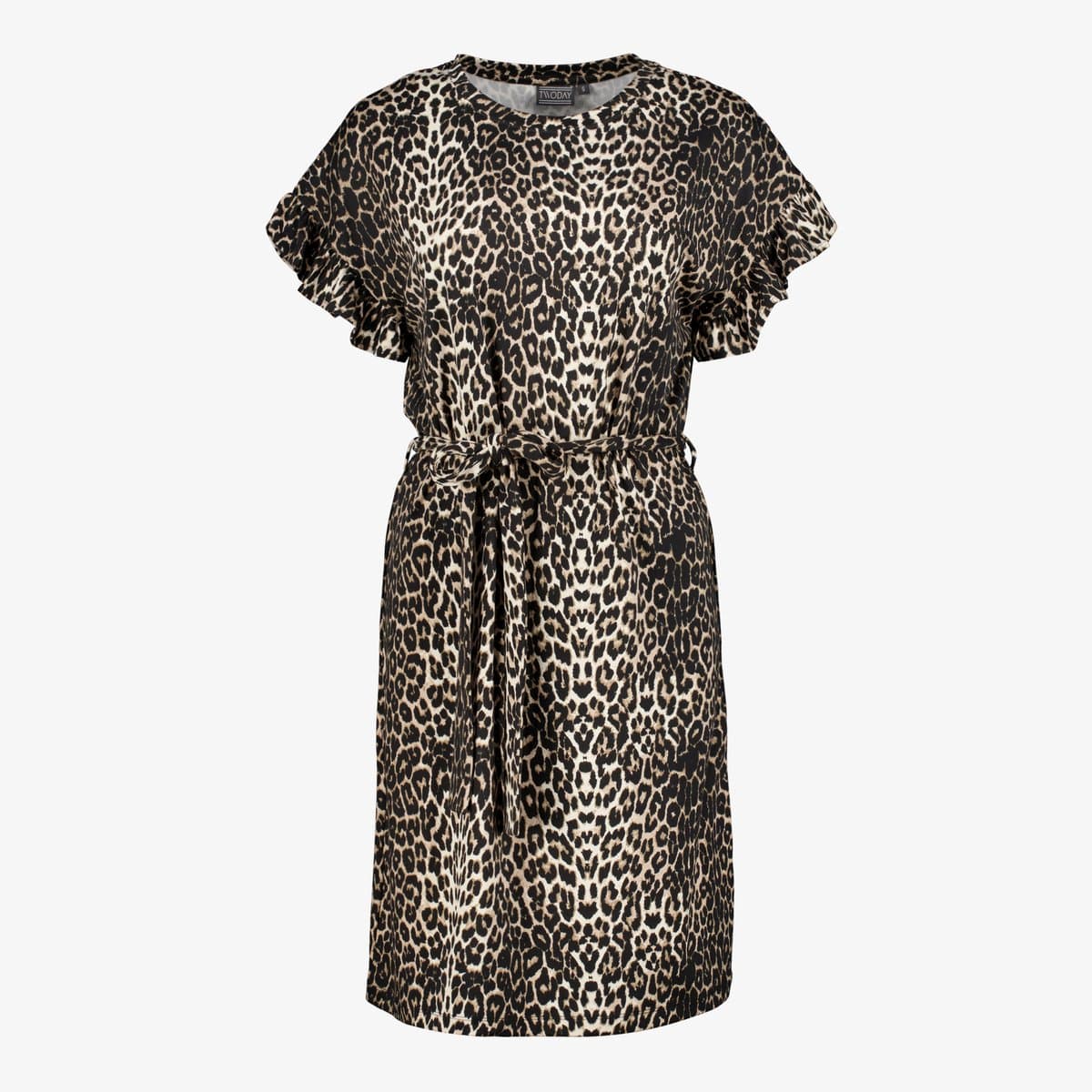 TwoDay dames jurk met panterprint bruin - Maat XL