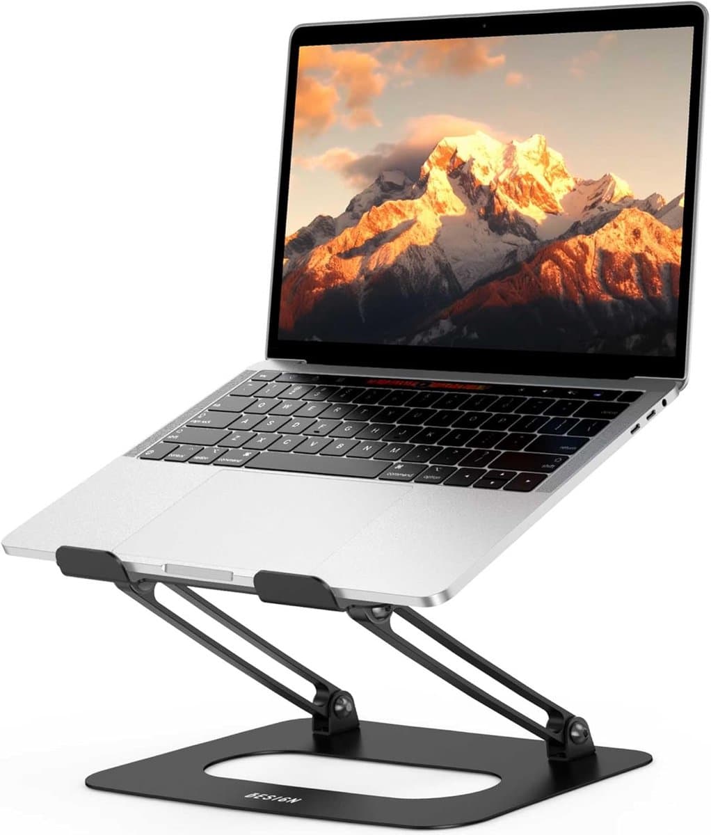 Laptop Verhoger - Notebook Stand - Ergonomisch Werken - Verstelbare Hoogte - 10-14 Inch - Zwart