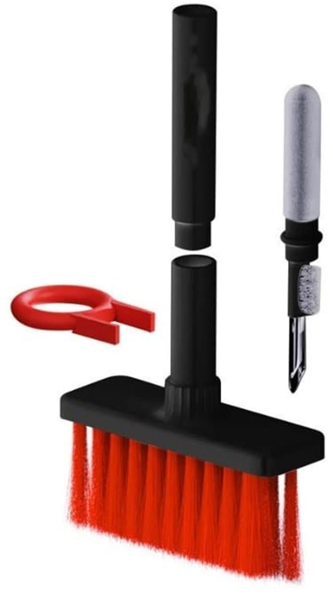 Vt products - 5-in-1 Multifunctionele Computer Cleaning Tool Kit - Keycap Puller - Zwart - Multi Brush - Voor PC Laptop Airpods Pro Camera Lens Keyboa