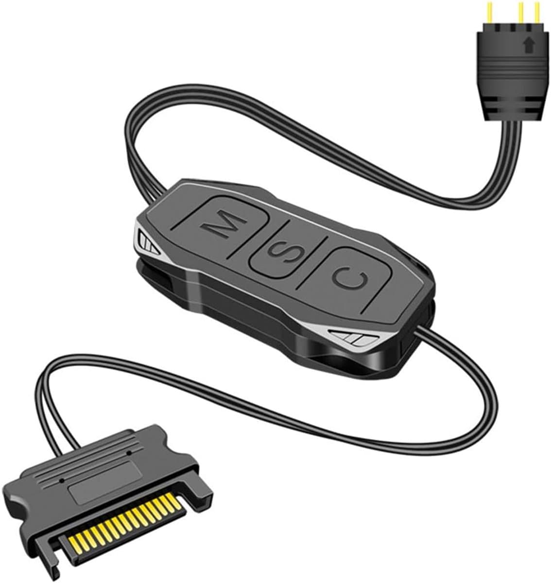JeiibrZui Controller 5V 3-Pins - SATA Voeding - 10 Modi En 8 Snelheden - Voor Moederborden Zonder JeiibrZui Of DIY Ventilatoren - Zwart