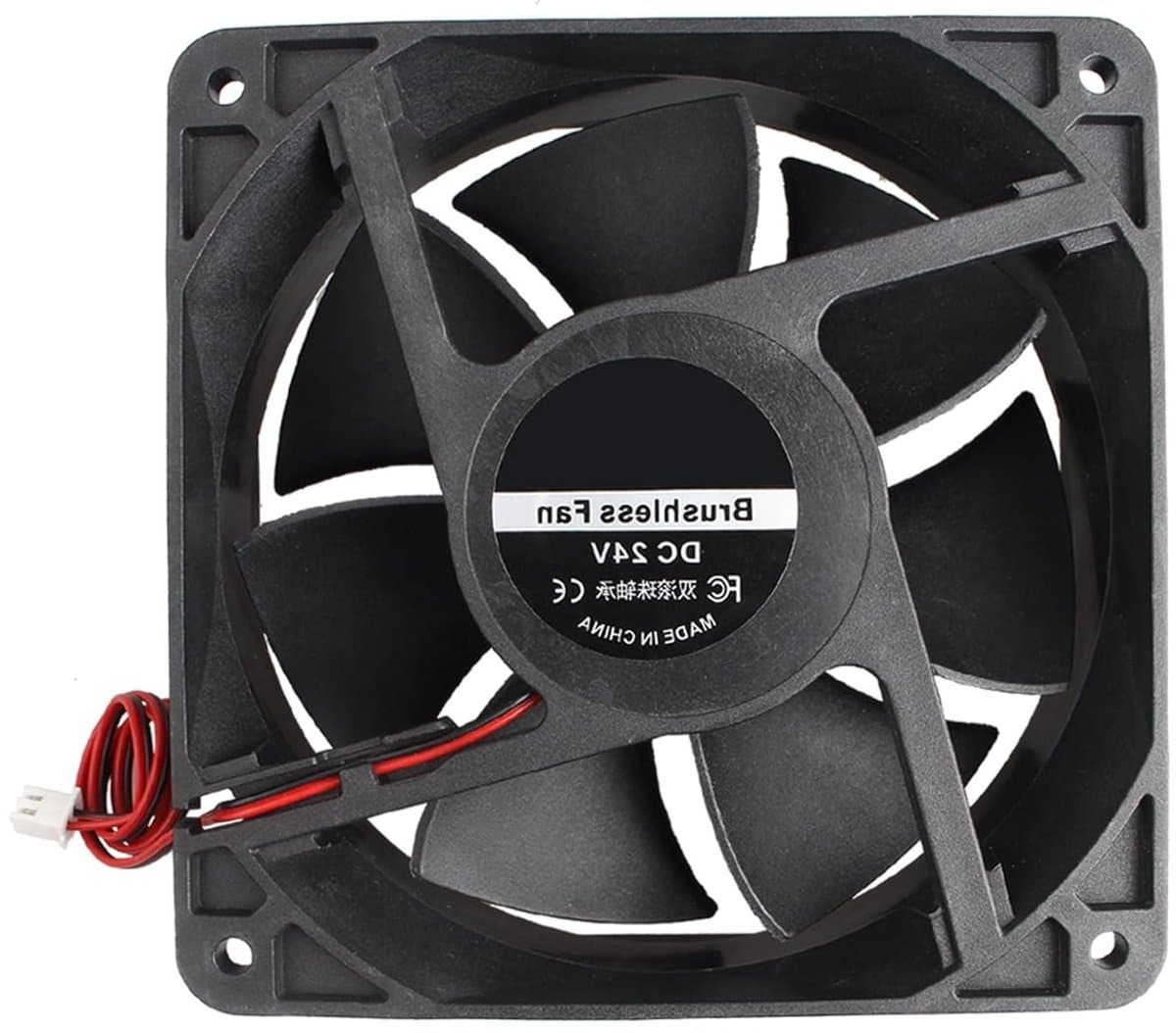 Stille 120mm Koelventilator 24V voor Computer CPU en 3D Printer - Brushless met 2-Pin Aansluiting voor Efficiënte Warmteafvoer