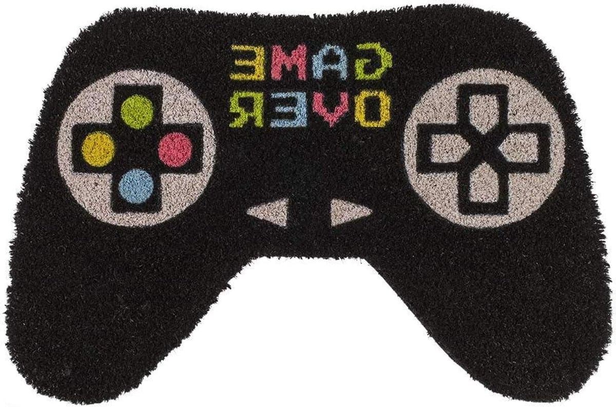 Deurmat Controller - Welkommat Gamer - Spelletjes Liefhebber - Game Over Design - 60x40cm - Zwart