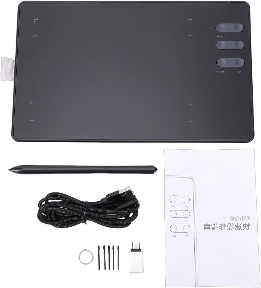 Tekentablet - Grafisch tablet Digitale kunstbord - Digitaal Tekenen - 16384 Drukgevoeligheidsniveaus - 114 x 173 mm - Zwart