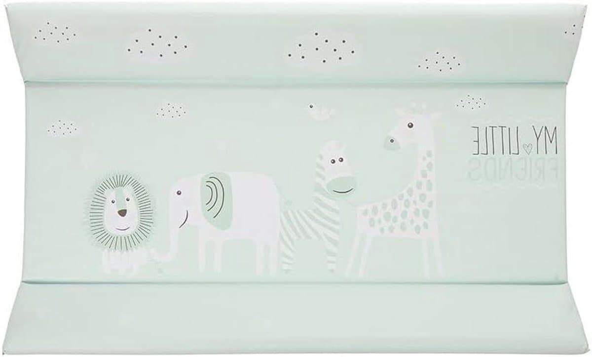 Flexibele Aankleedmat - Baby Verschoonmat - Baby Verzorgen - Gevoerde Veiligheidsranden - 80 x 50 x 9 cm - Mint