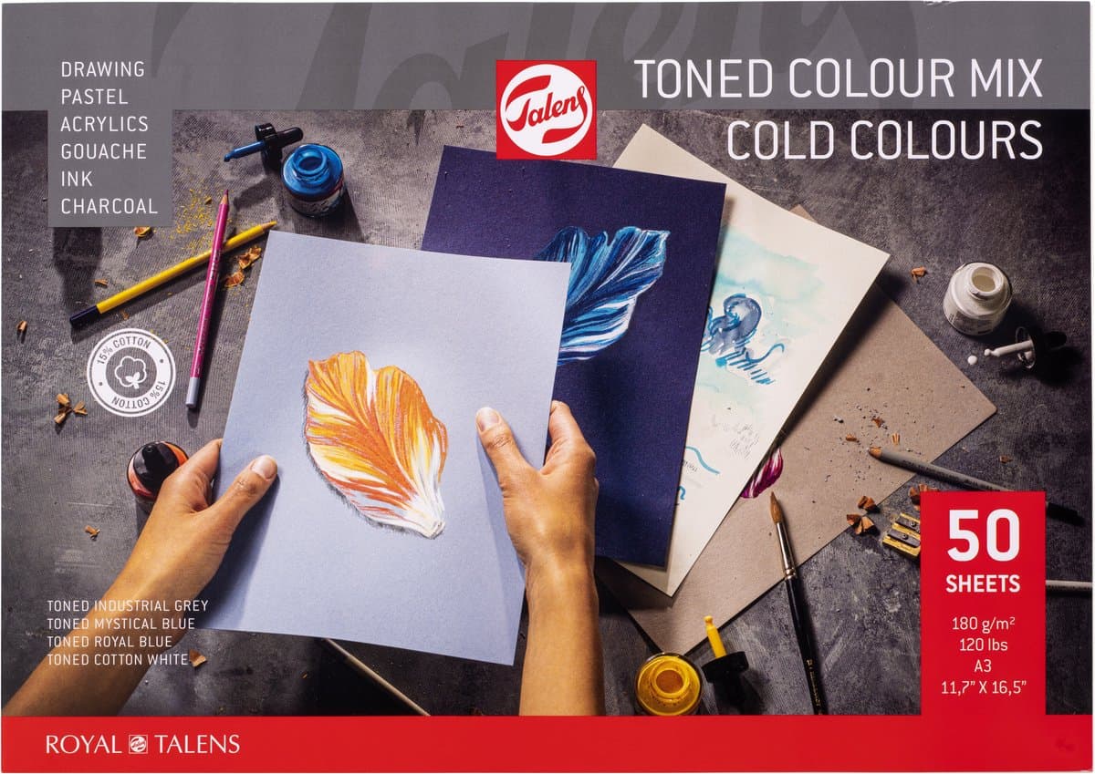 Toned colour mix cold colours 50 vel