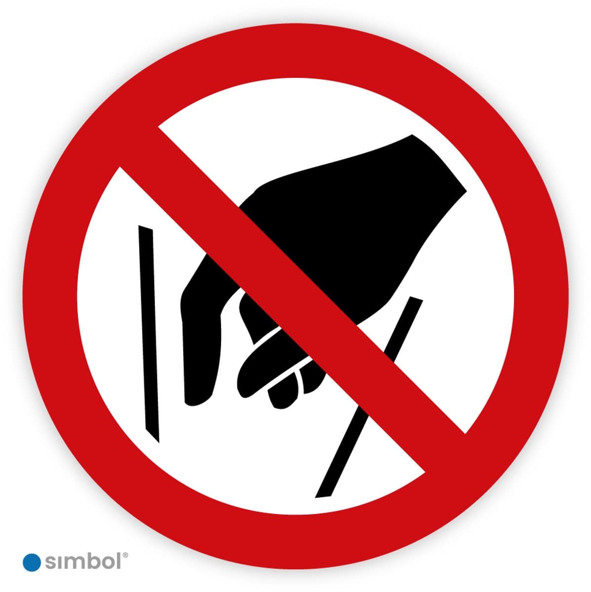 Simbol® - Stickers Verboden in te grijpen (P015) - Formaat ø 25 cm.