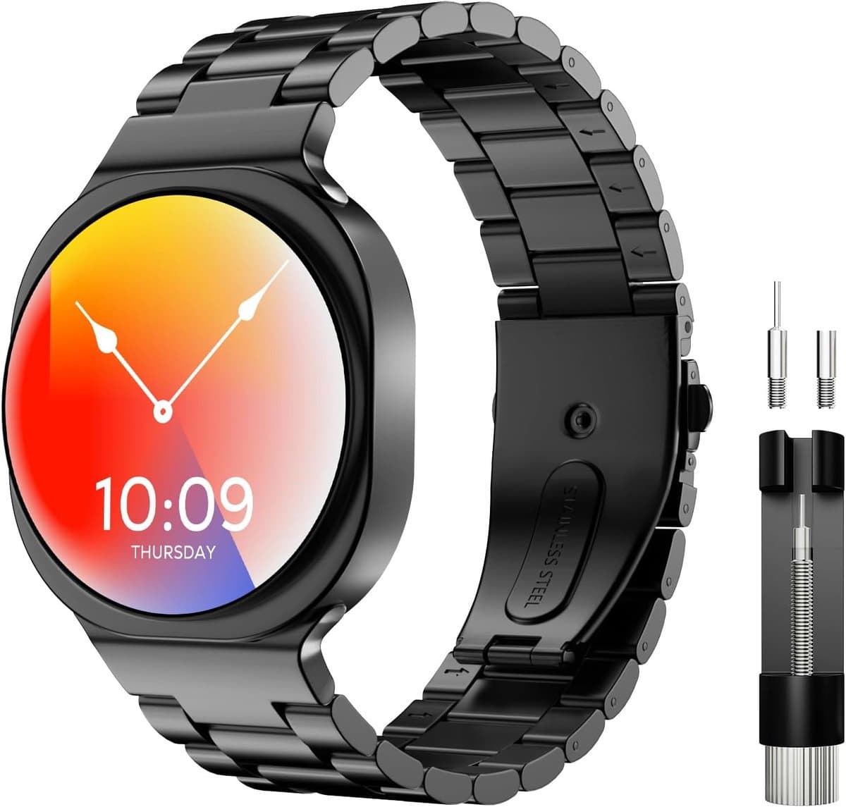 Metal Band Compatible with Samsung Galaxy Watch 8 40mm/44mm/Classic 46mm, Galaxy Watch 8 Band, No Gap Business - ShopVlot