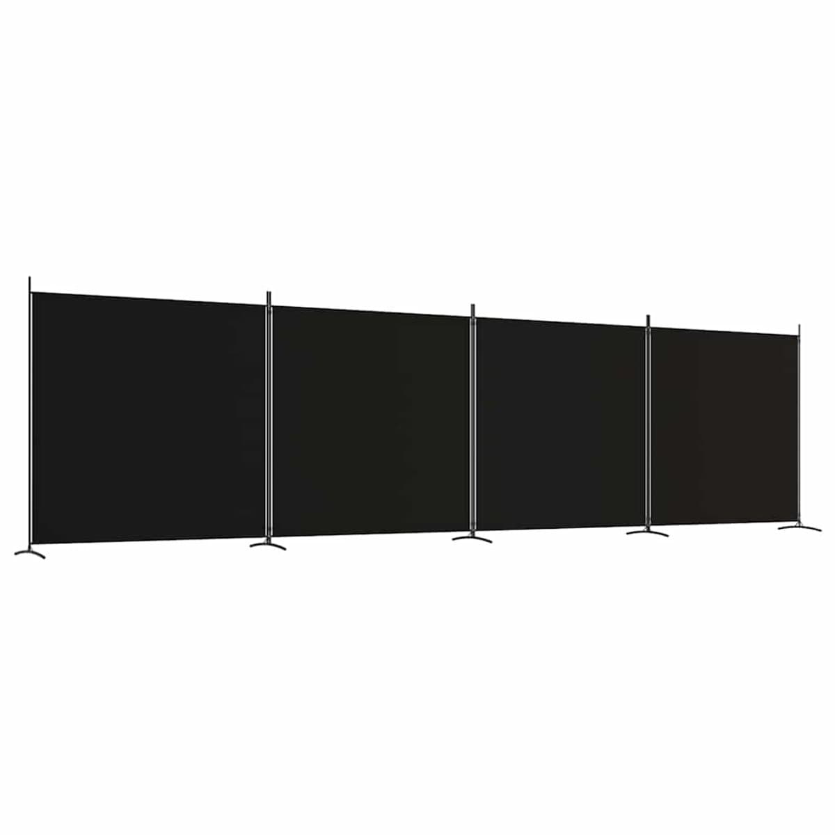 Vida 4-panelen kamerscherm stof - Zwart, 274,8 x 70,9 inch
