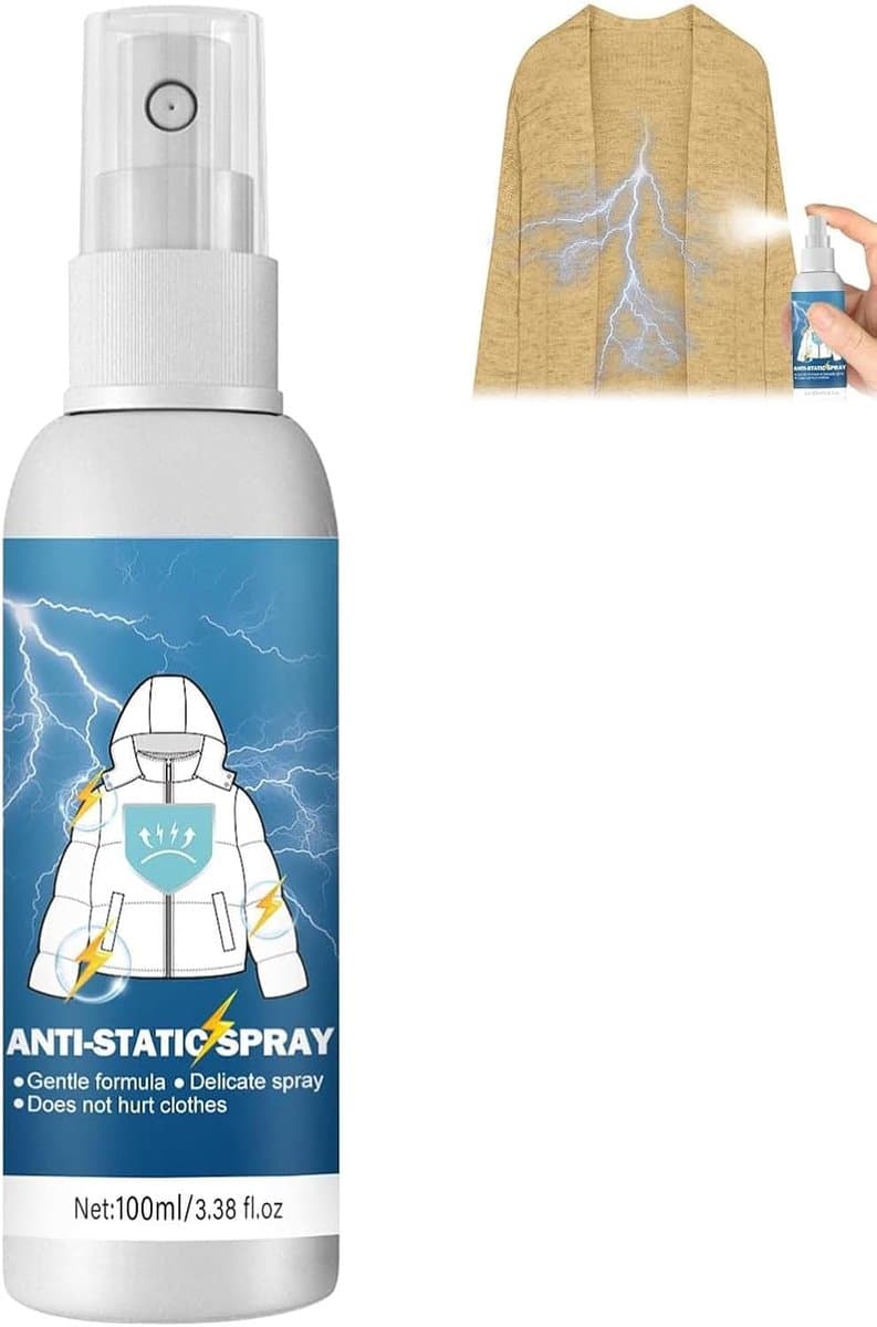 Antistatische Spray,100 ml Statische Beschermingsspray,voor Kleding,Textiel,Meubels en Auto,Vermindert Statische Lading