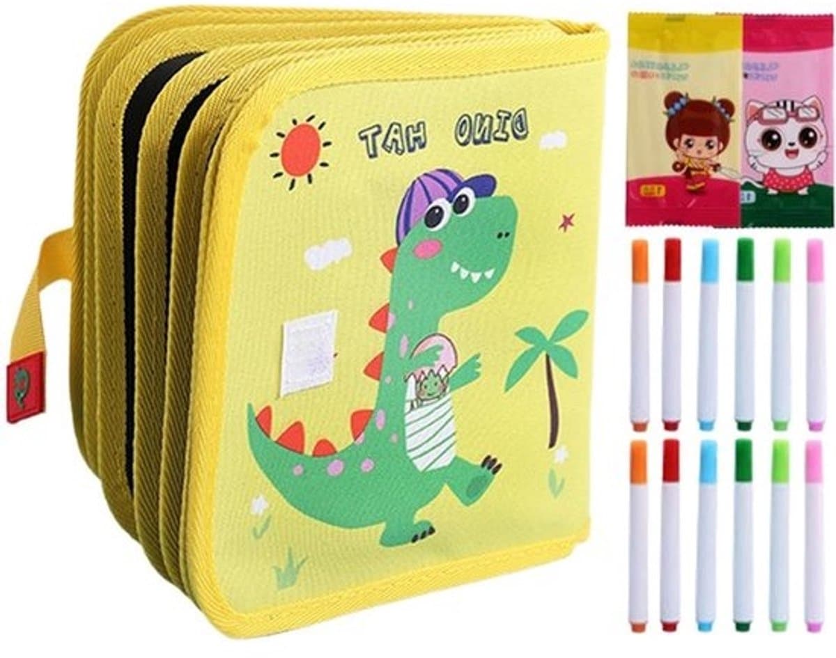 Herbruikbaar krabbelboek - Tekentablet voor kinderen - Creatief tekenen - Uitwisbare technologie - 14 pagina's - Multicolor