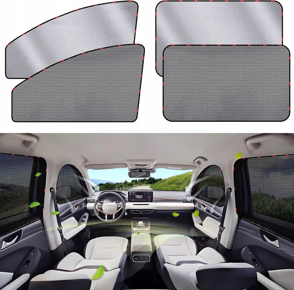 ZATOOTO Zonneschermen Auto - 4 Stuks - UV Bescherming & Privacy
