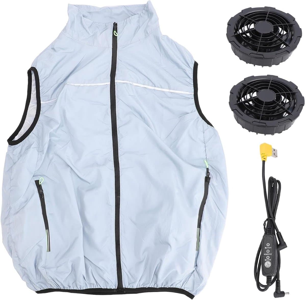 Ventilator Koelvest Zomer Werkkleding met Airconditioning voor Heren Dames USB-aangedreven Ventilatorpak (XL)