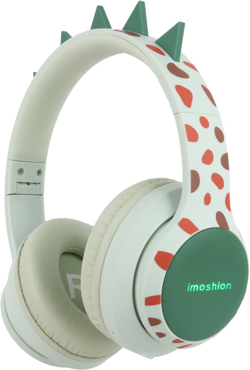 imoshion Kinder Koptelefoon Dino - Bluetooth en Decibelbegrenzer - Kinderkoptelefoon Draadloos en Met Draad
