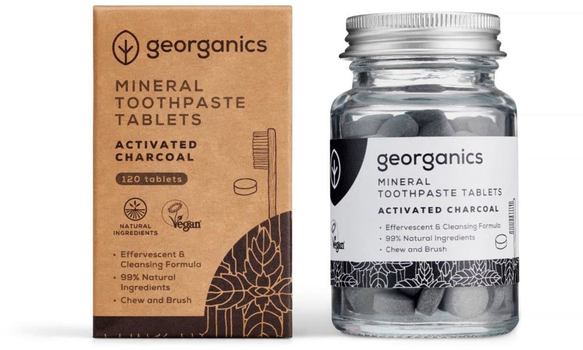 Georganics - Toothpaste tablets - Active Charcoal - Zonder fluoride - 120 Tabletten