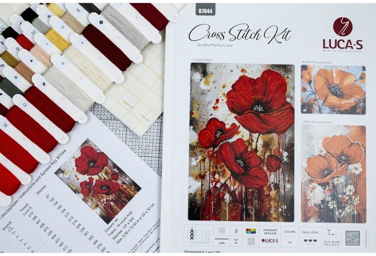 Borduurpakket Luca-S - The Vibrations of the Poppies - De Vibratie van de Klaprozen - B7044