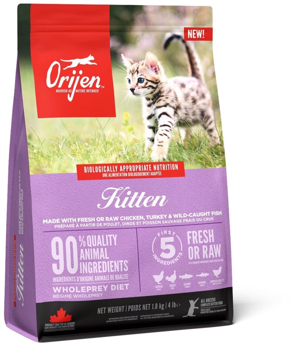 Orijen Kitten Kip&Kalkoen&Zalm - Kattenvoer - 1.8 kg
