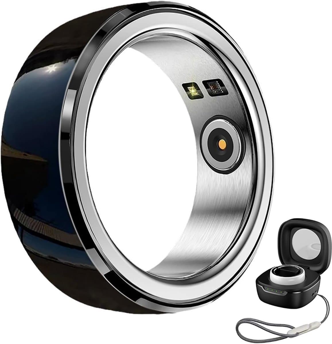 Smart Ring - Fitness Tracker Slaapmonitor - Activiteit Meten - Real Time Tracking - 18mm/20mm - Zwart