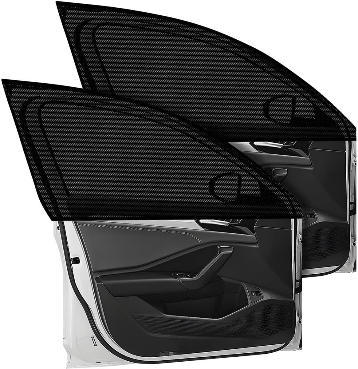 NTH products- Zonneklep 2 Stuks - Universele Zonwering - Nylon - 120 x 56 cm - Zwart - Effectieve UV-bescherming