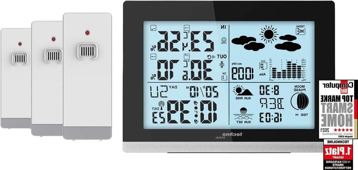 Weerstation Set - Weer Melder - Weer Monitoren - 4 Sensoren - 15.8 x 4 x 11.3 cm - Wit