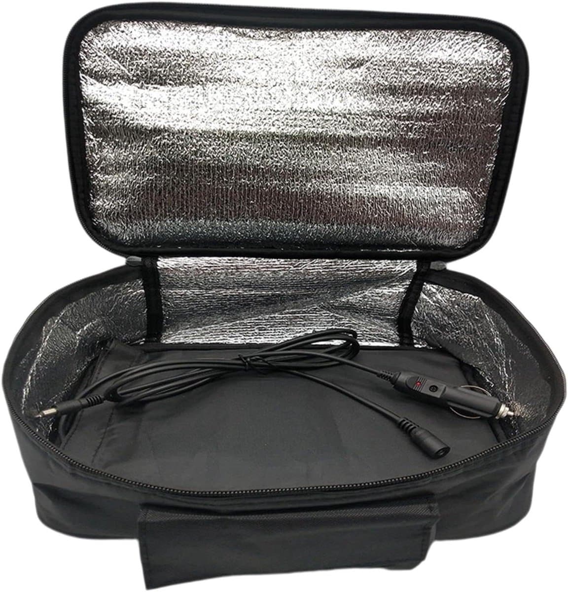 Voedselwarmer Auto - Lunchbox Warmer - Onderweg Eten - Lekvrij Ontwerp - 33L x 23B x 13H cm - Zwart
