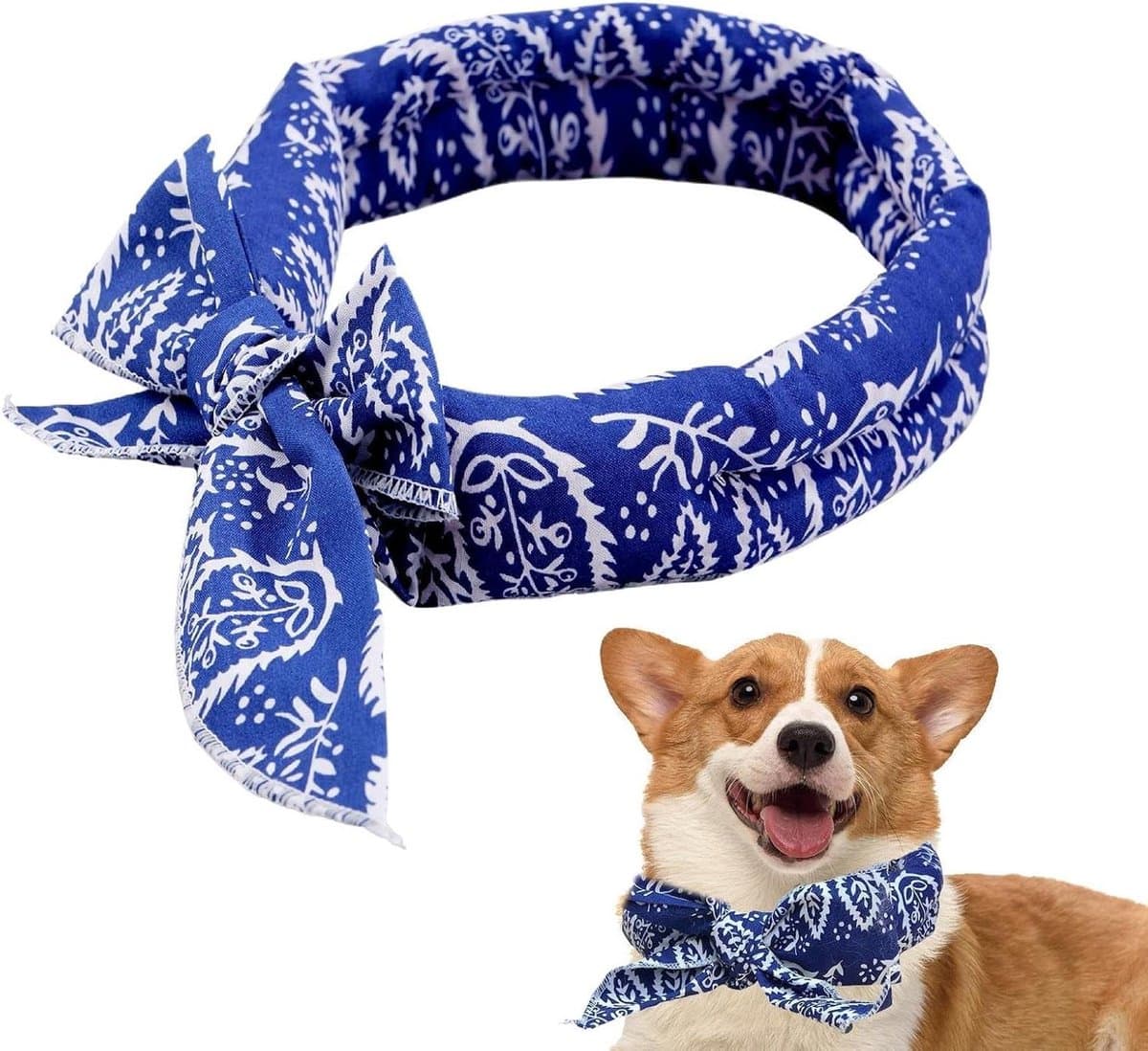 Honden Koelbandana - Zomerse Halsdoek - Hond Verkoelen - Verdampingskoeling Technologie - ca. 100 x 5 x 1 cm - Blauw