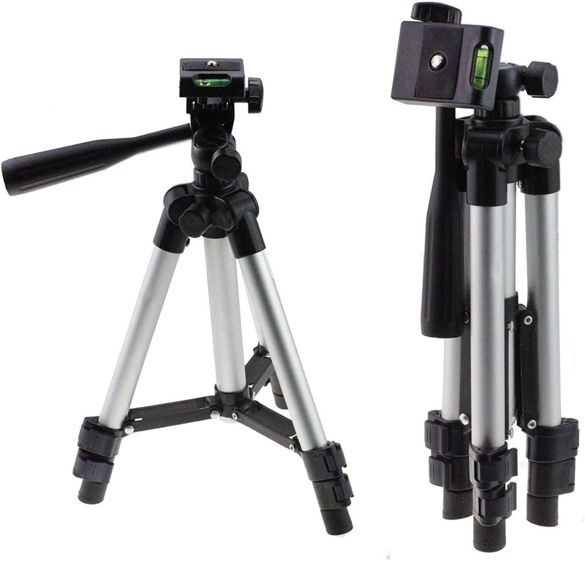 Aluminium Statief - Camera Statief - Foto's Maken - In Hoogte Verstelbaar - Tot 56 cm - Zilver
