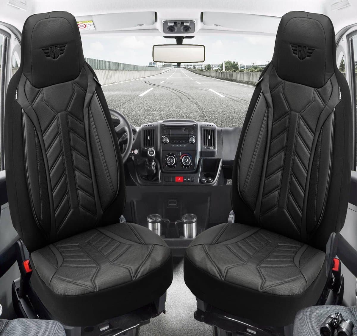 Autostoelhoezen voor BMW X1 Bj 2009-15 – Stoelhoezen voor bestuurder en passagier in Zwart