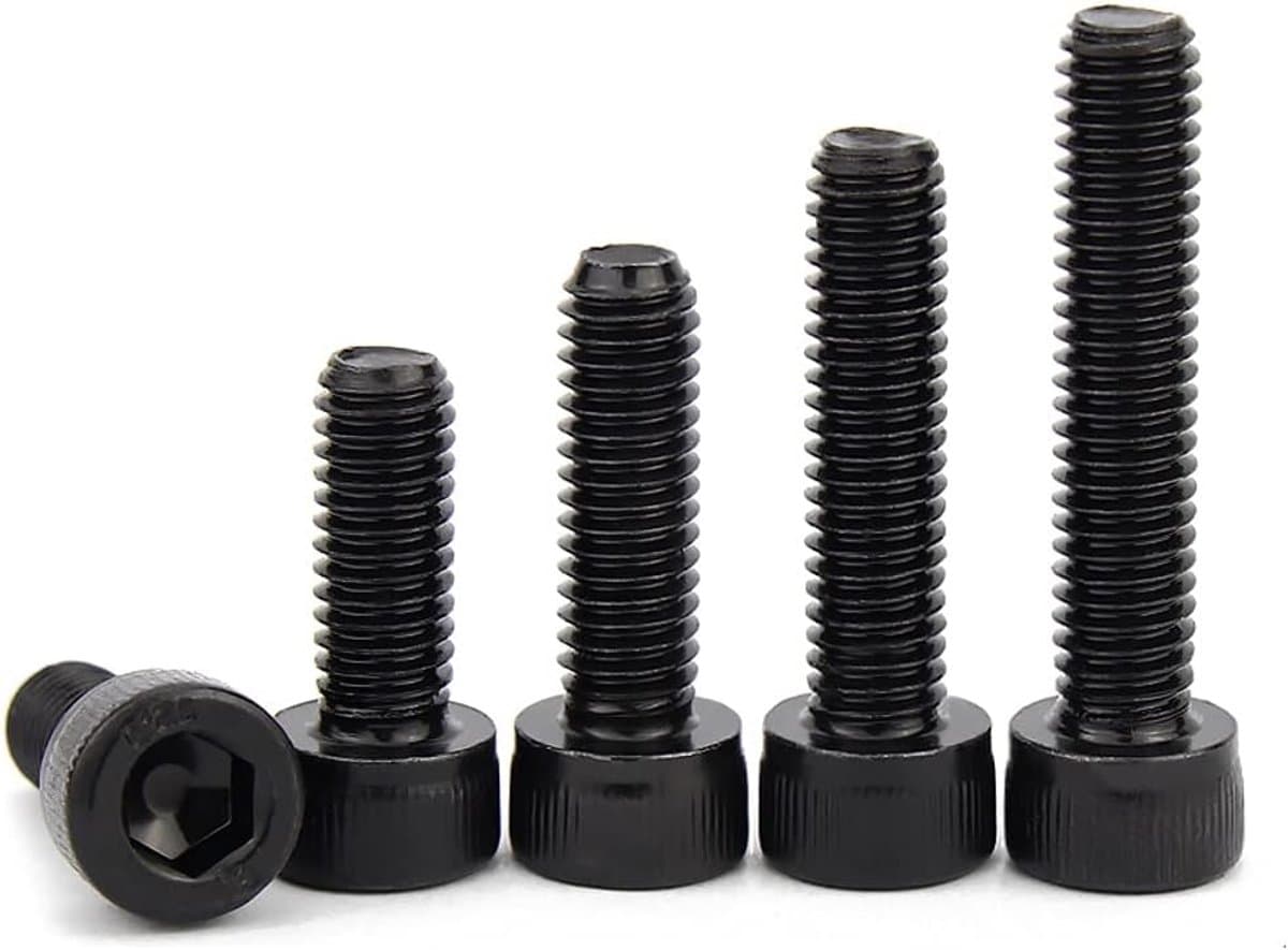 12.9 Grade Legering Staal Hex Socket Cap Schroeven Schroef Zwart Inbusbout Machineschroeven M6×75mm,5 pcs