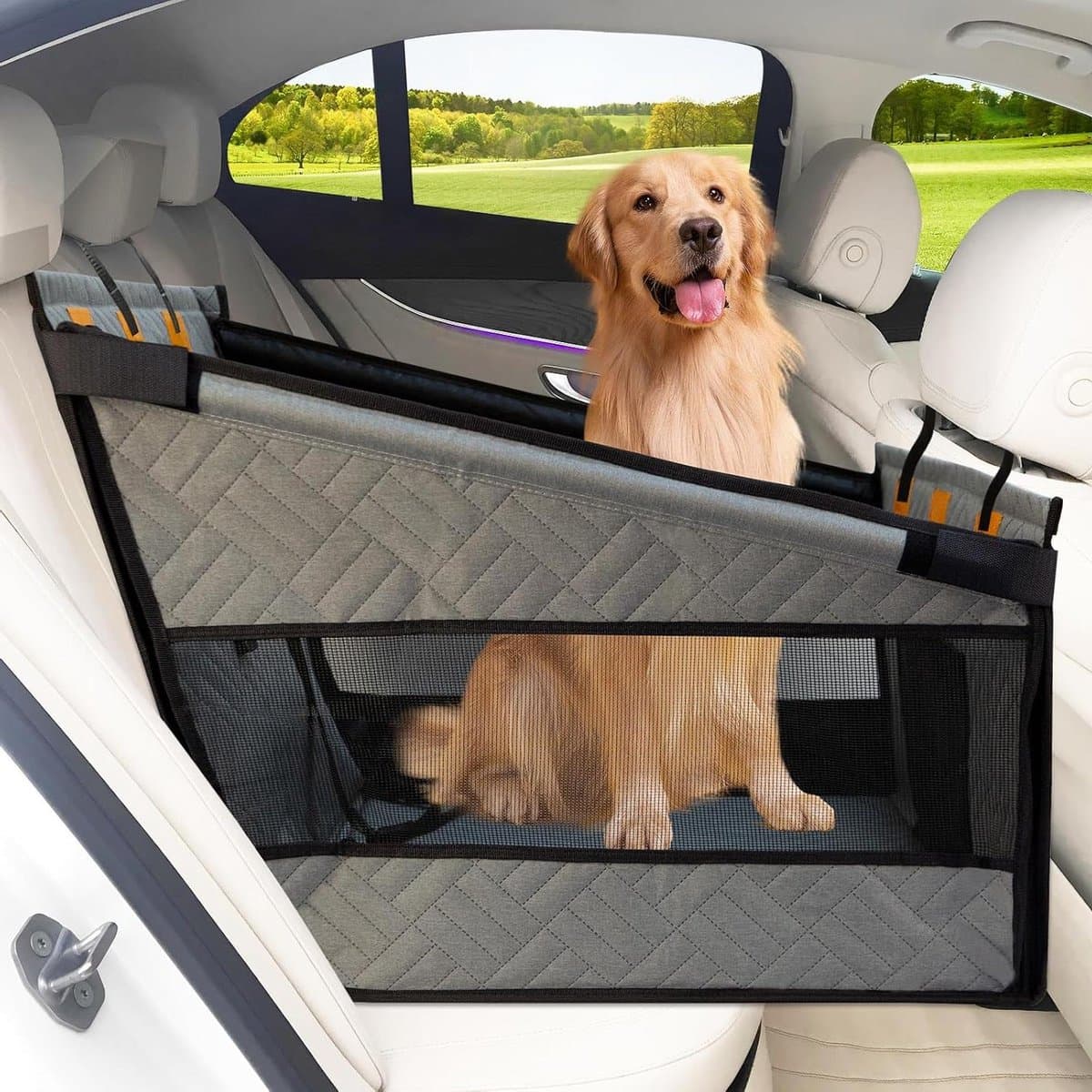 Honden Autostoel - Autostoel Hond Reisstoel - Veilig Reizen - Extra Stabiel Ontwerp - 73x56x40cm - Grijs