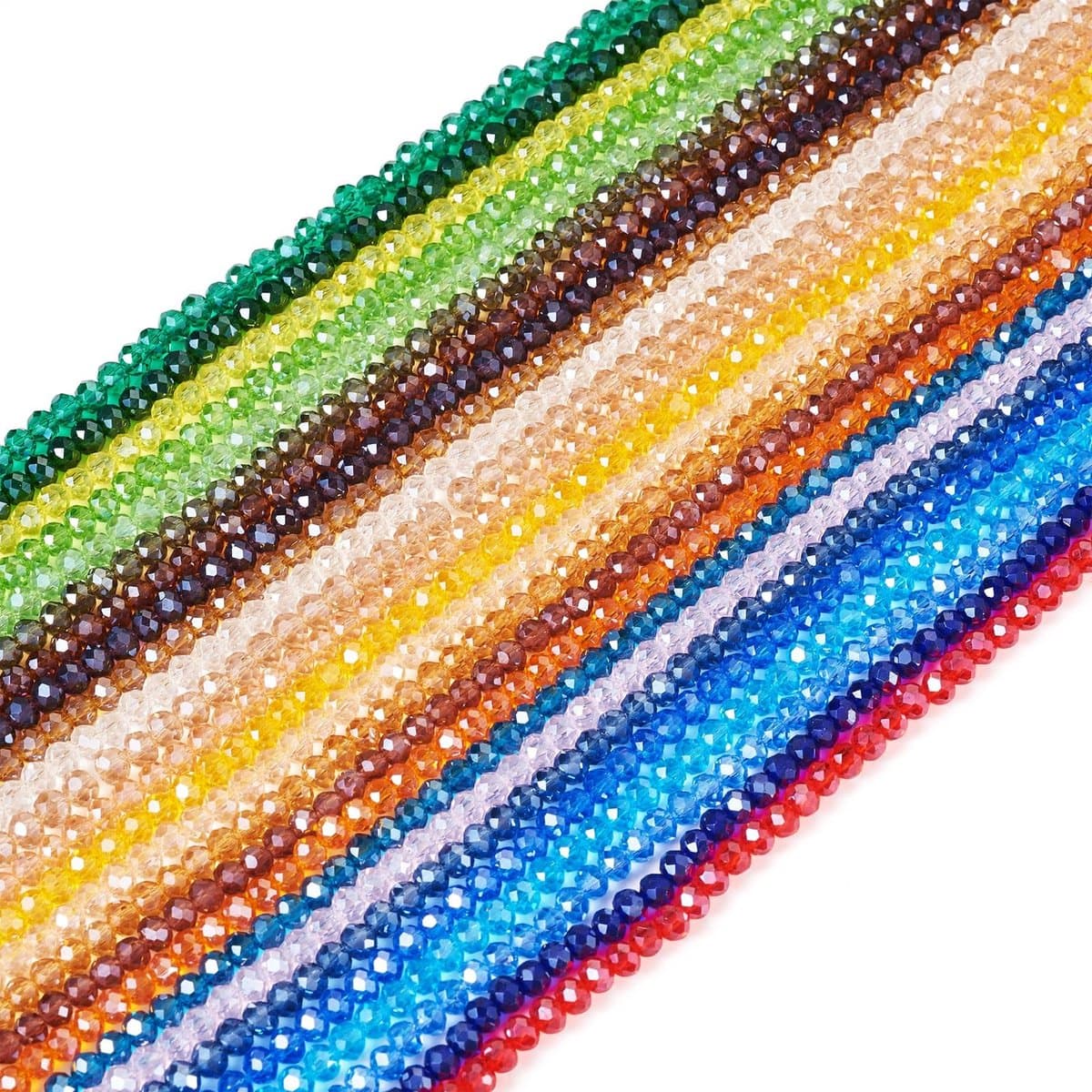 Dailygoods- Kralen 25 Strengen - Facet Glas Rondelle - 4mm Kristal - Sieraden Maken - Vriendschap Armband - Gemengde Kleuren - 113-115 Stuks per Streng