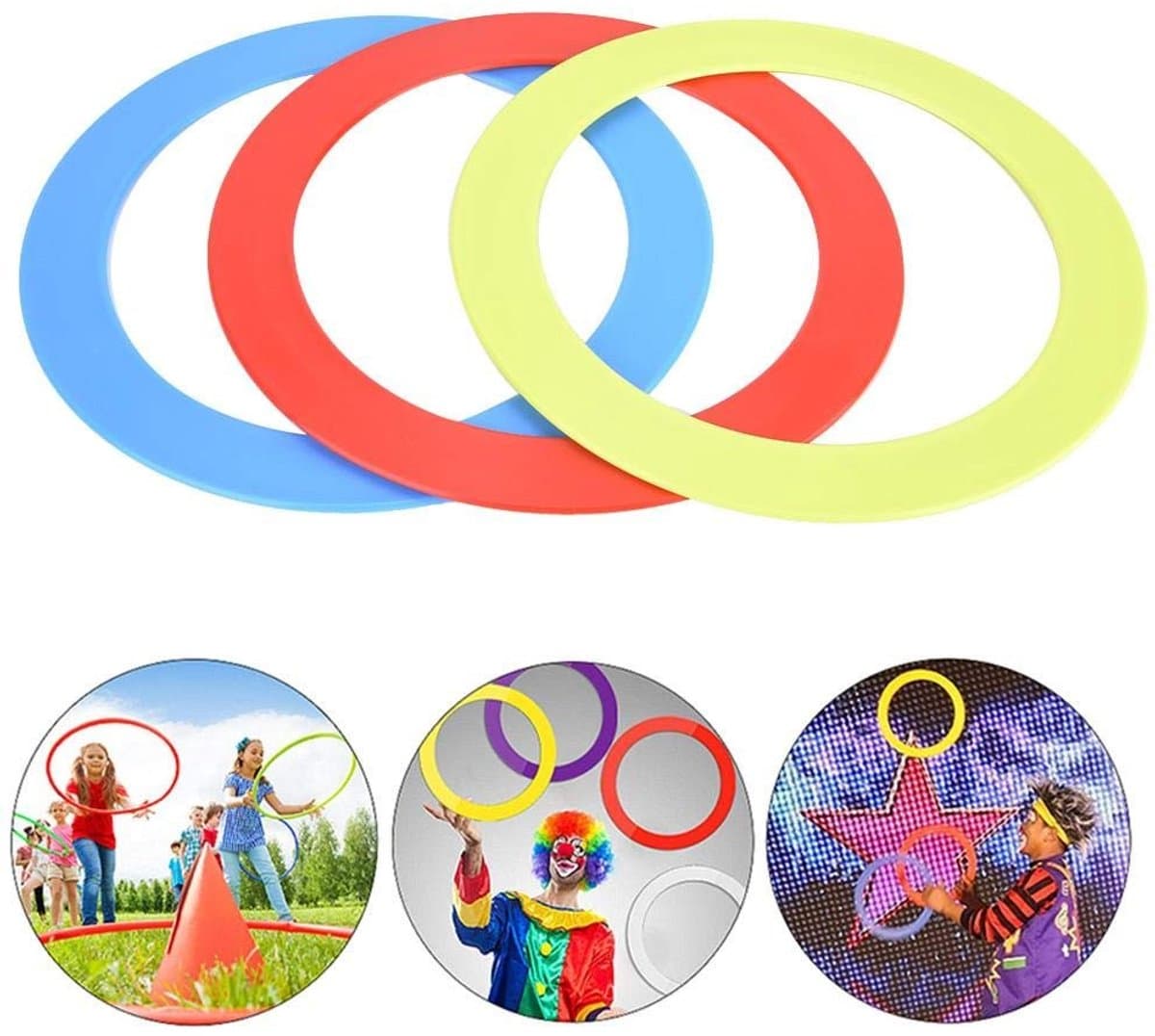 Dailygoods- Juggling Ring Set - Lichtgewicht - Duurzaam - 3 Kleuren - Geschikt voor Buiten - Versterkt Handreactie - Gooiringen