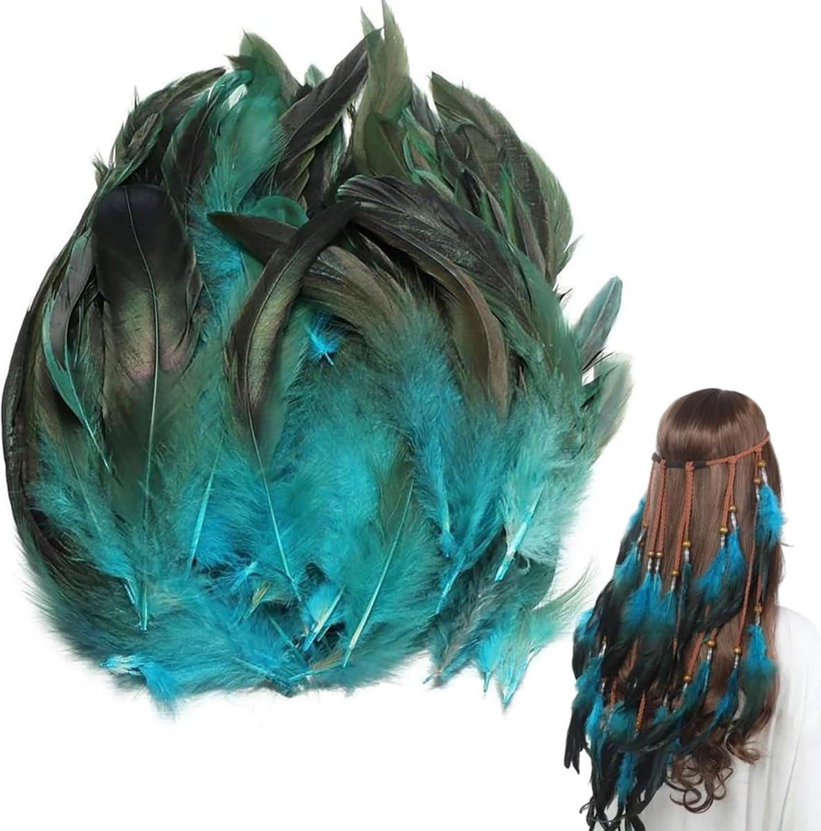 Veren, 100 stuks, natuurlijke haanveren, hanenveren, staart-veren, om te knutselen, fazant, veren, sieradenveren, veren voor bruiloft, feestdecoraties, 15-20 cm