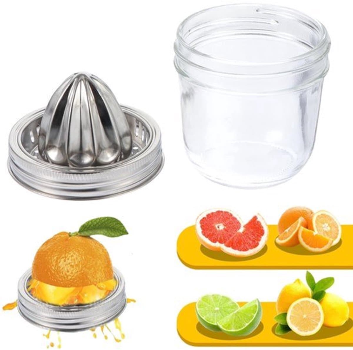 Zeynomax - Jar Glas Citrus Lime Oranje Juicer - Handmatige Squeezer