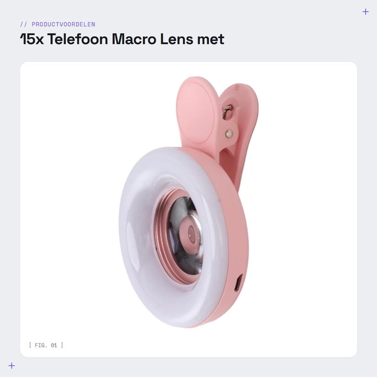 Solidchoice - 15x Telefoon Macro Lens met Vullicht voor Fotografie