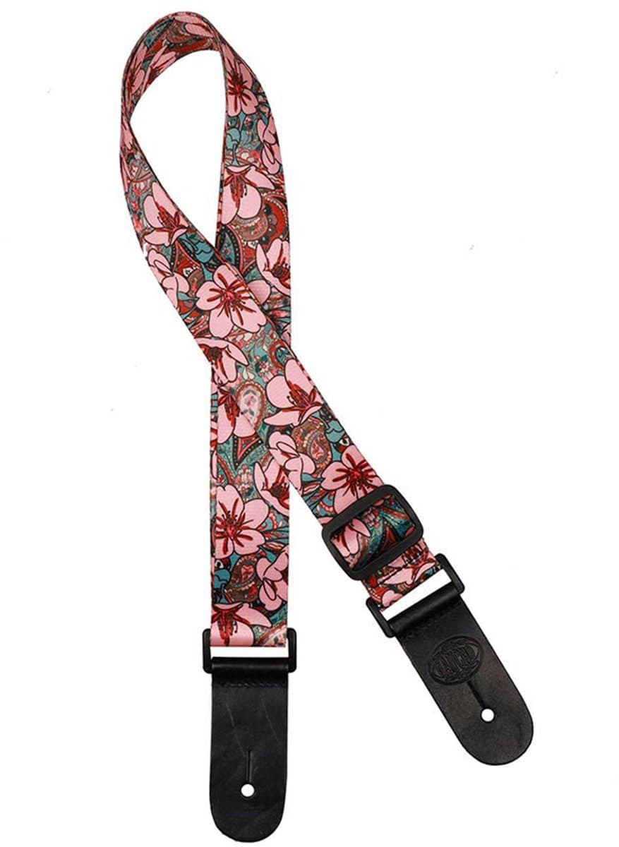 Gaucho Ukulele strap with pink flowers PK