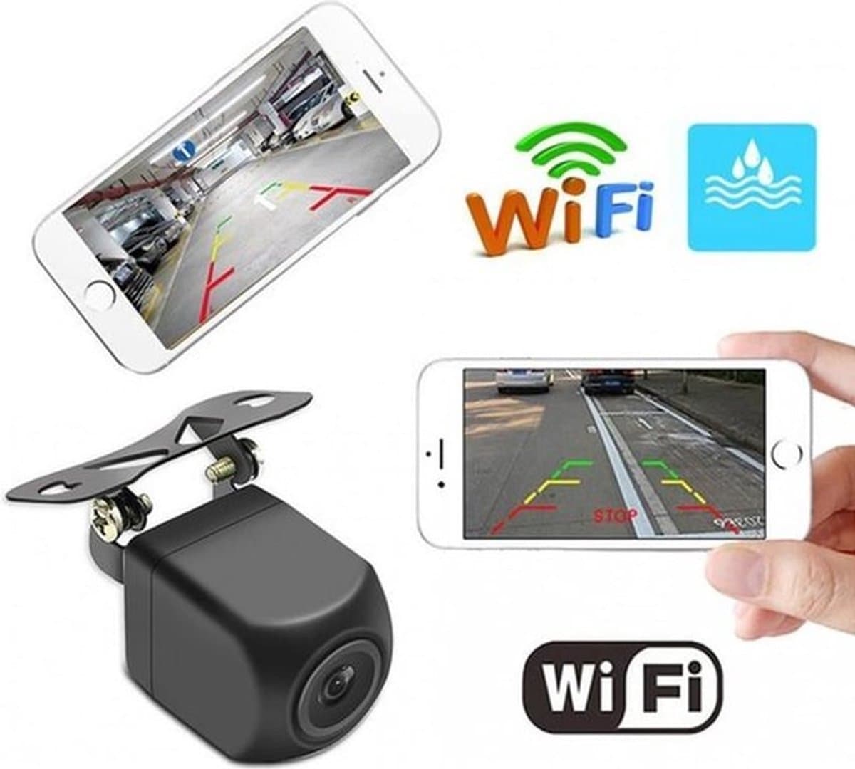 IP66 Waterdichte nachtzicht Mini WiFi achteruitrijcamera, nachtzicht Afstand: 5-10m