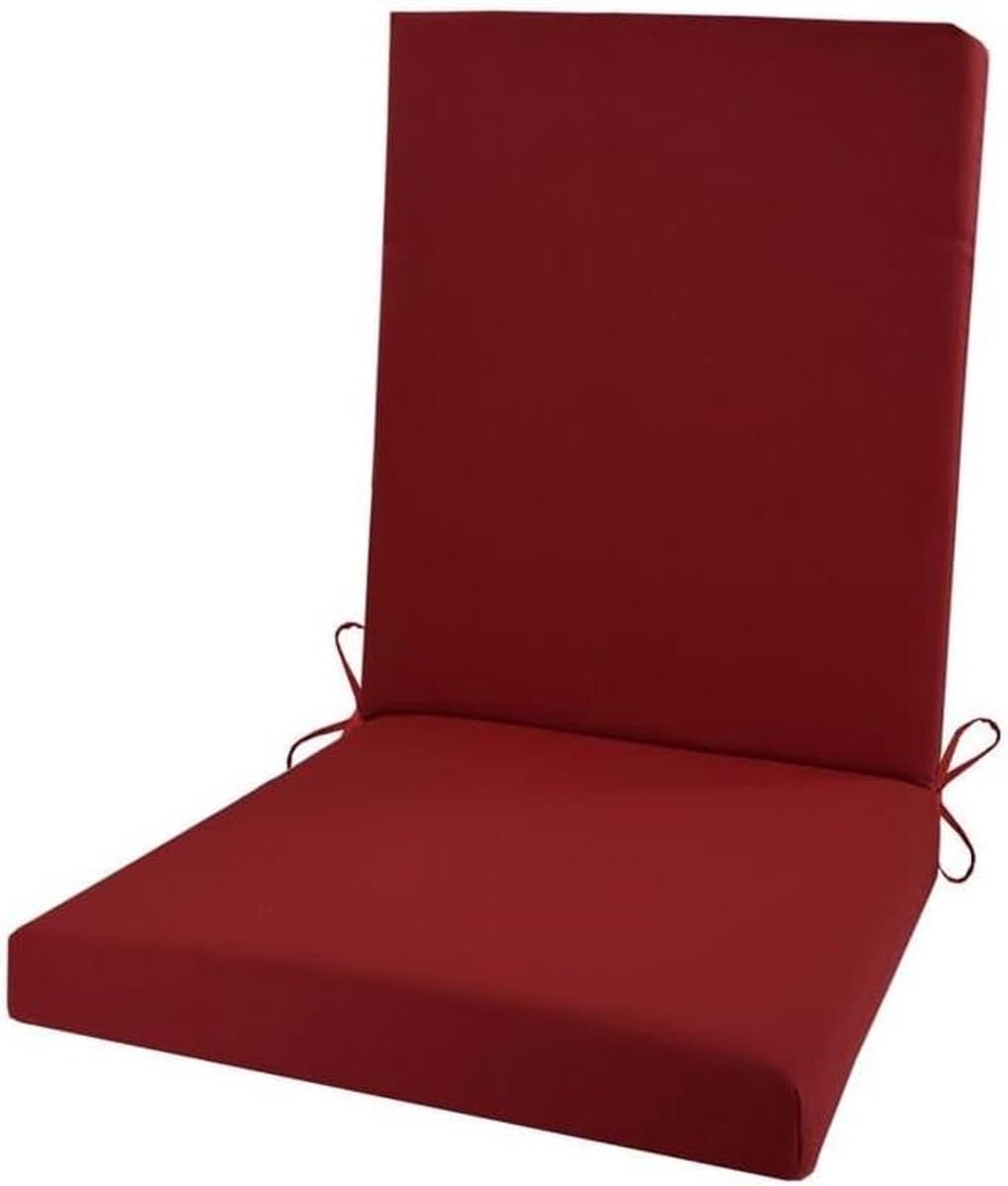 Stoelkussen Buiten - Tuinkussen Zit - Buiten Ontspannen - UV Bestendige Stof - 47x105.5 cm - Rood