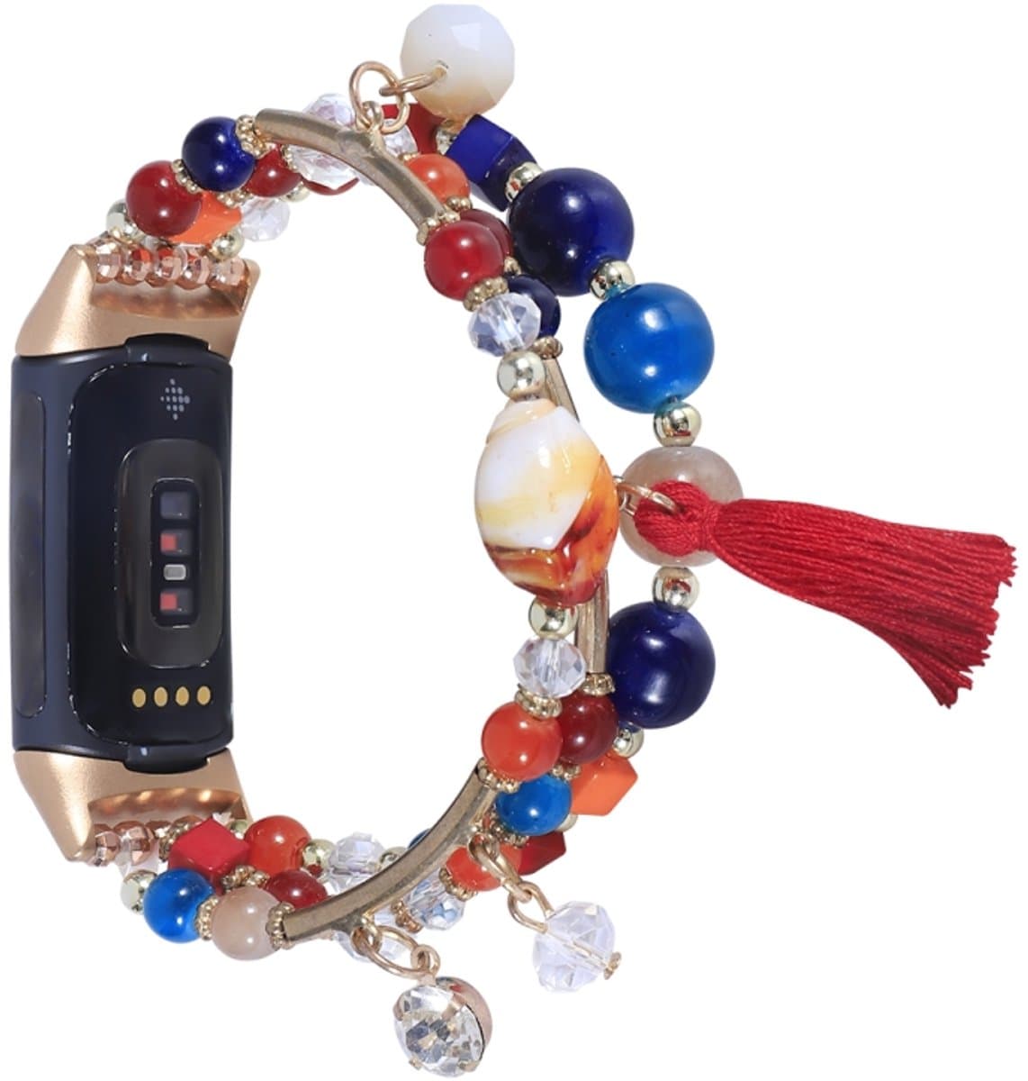 Voor Fitbit Versa 3 / Sense Round Bead Chain Watch Band (kleurrijk)