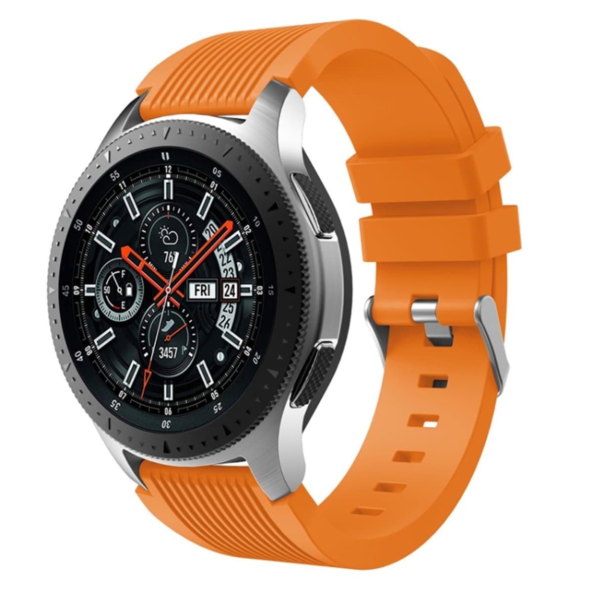 Horlogeband met verticale korrel voor Galaxy Watch 46 mm (oranje)