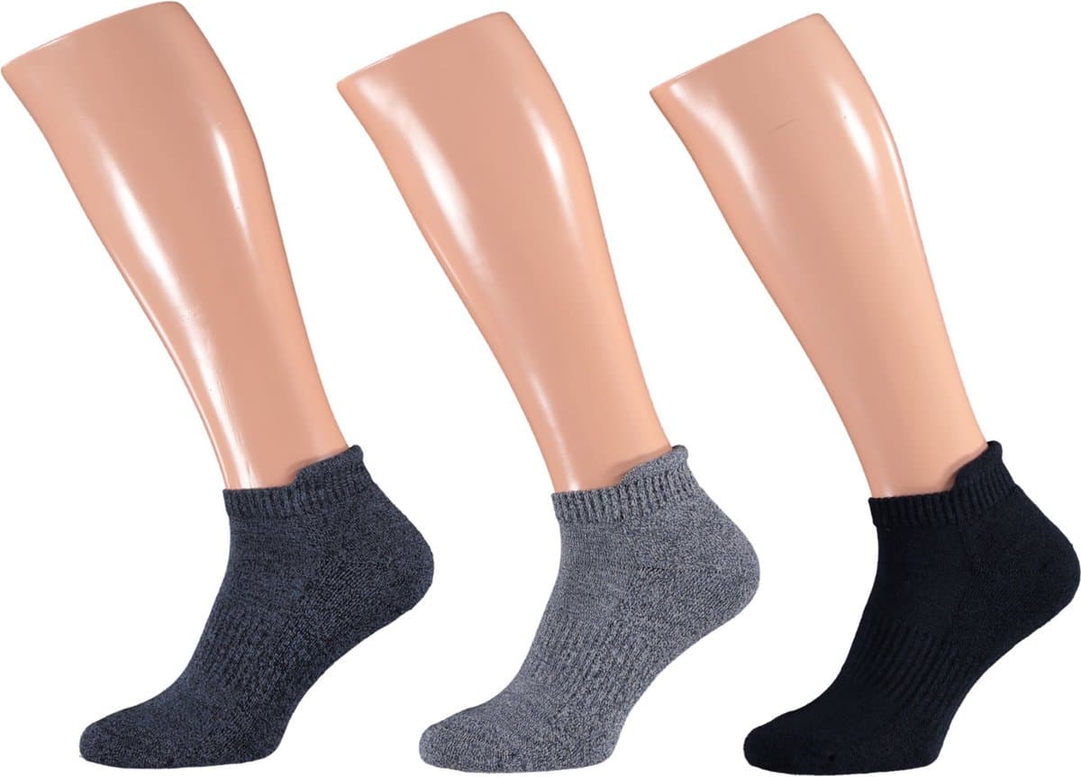 Apollo - Sneaker sportsokken - Multi blauw - Maat 42/47 - Sportsokken heren - Sneakersokken heren - Sneakersokken heren 43 46 - Enkelsokken heren