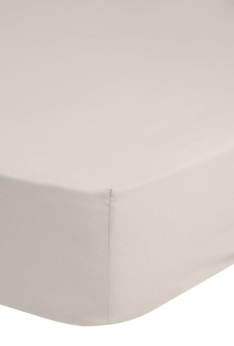 Good Morning hoeslaken effen kleur - 1 persoons 100x200 cm - Zand - 100% Katoen renforce