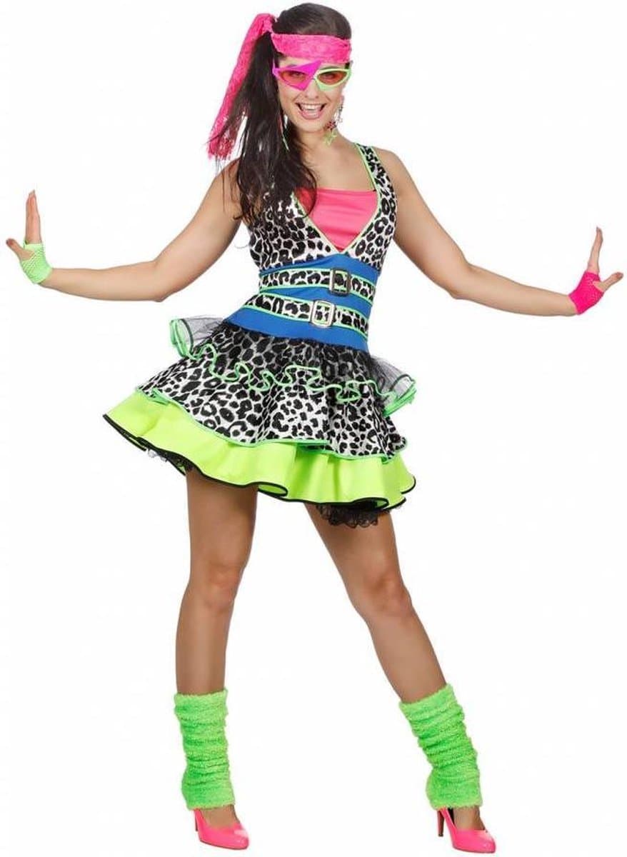80's Girl kostuum Neon - Maat 42