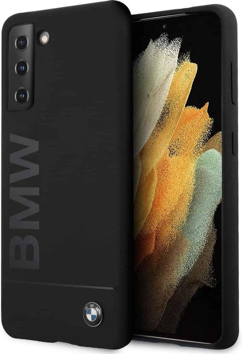 BMW Logo Imprint Logo Backcase hoesje Samsung S21 Plus Zwart