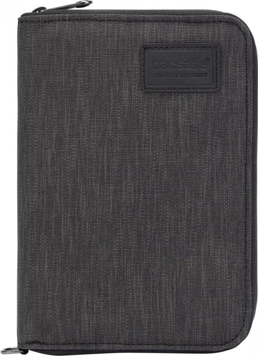 Pacsafe Portemonnee - 16,3 x 11,5 x 2 cm - Pasjeshouder - RFID-beveiligd - Scanvak - Recycled polyester - Lichtgewicht - Donkergrijs