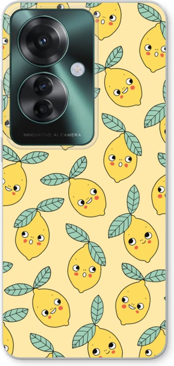 Case Company® - Hoesje geschikt voor Oppo Reno 11 F hoesje - Citroenen - Soft Cover Telefoonhoesje - Bescherming aan alle Kanten en Schermrand
